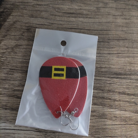 NWT Christmas Faux Leather Earrings - Picture 2 of 2